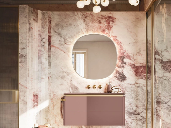 Mobile da Bagno sospeso Almond 05 in laccato opaco di Arbi