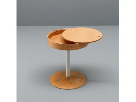 Tavolino Secret in legno curvato e metallo verniciato di Stones