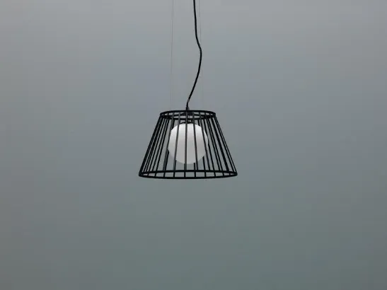 Lampada a sospensione Cage in metallo Nero di Stones