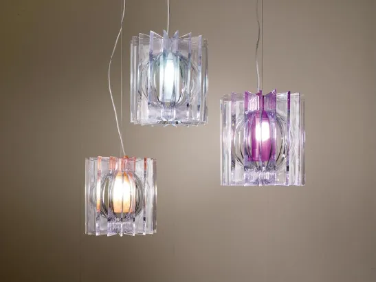 Lampada a sospensione in vetro Pisa di Stones
