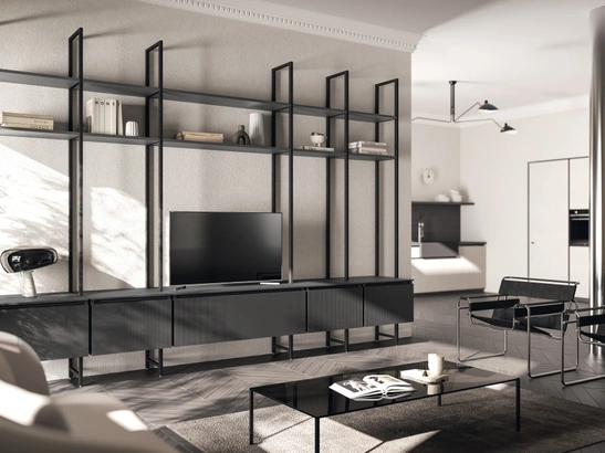 Libreria Living Mira Grigio Ferro di Scavolini