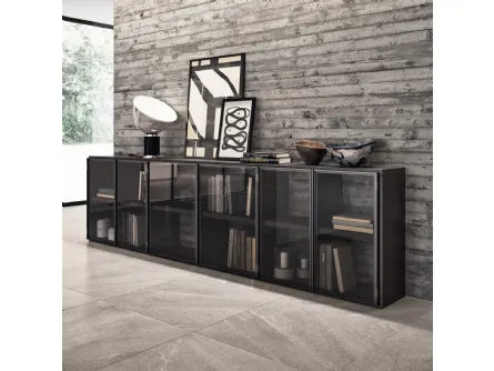 Libreria Living Motus Grigio Antracite di Scavolini