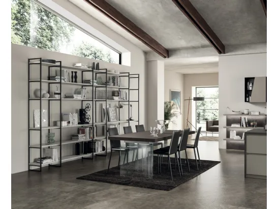 Libreria Living Liberamente sistema Metro di Scavolini