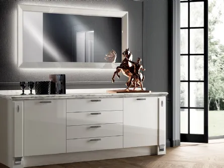 Madia Living Exclusiva in laccato Lucido Grigio Chiaro di Scavolini