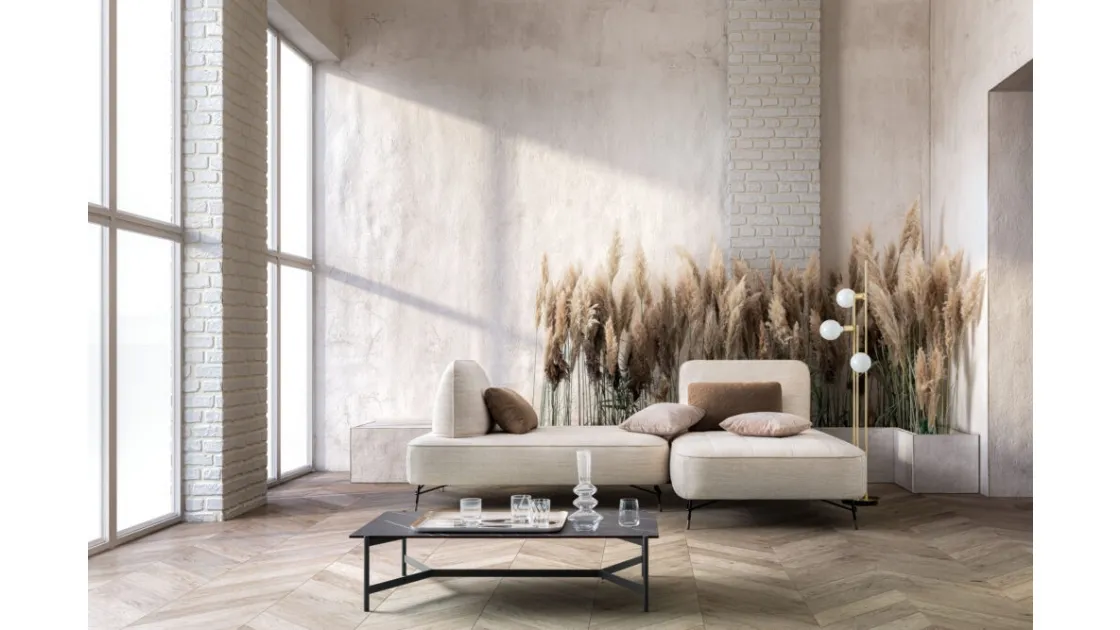 Divano in tessuto con penisola Matrix Special di Samoa