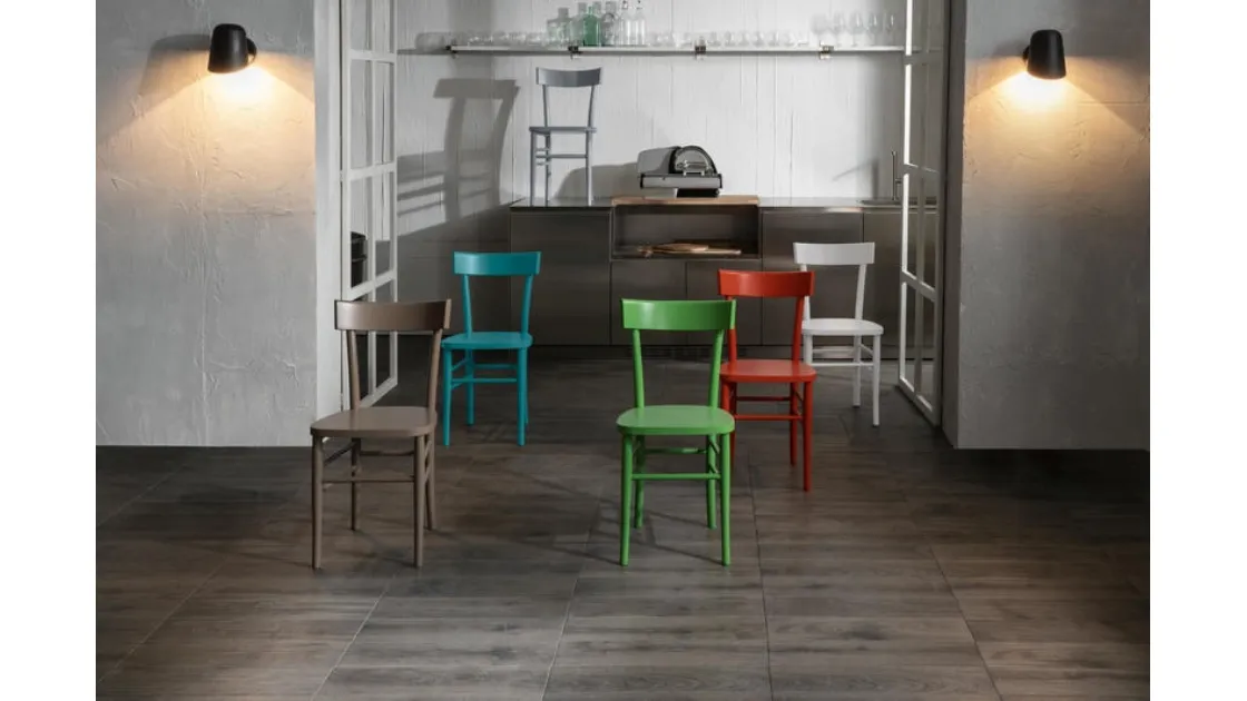 Sedia in legno laccato in vari colori Brera di Stones