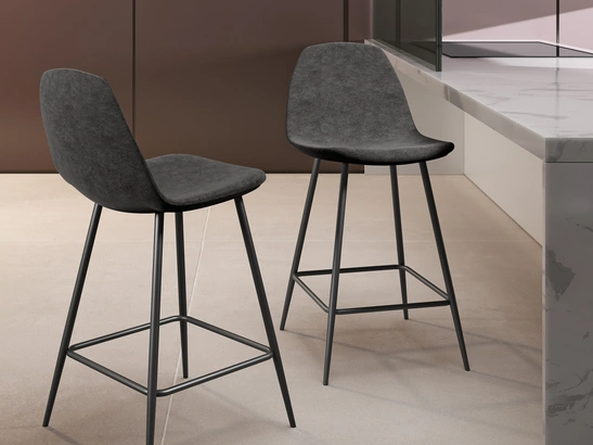 Sgabello Brigitte in ecopelle di Stones