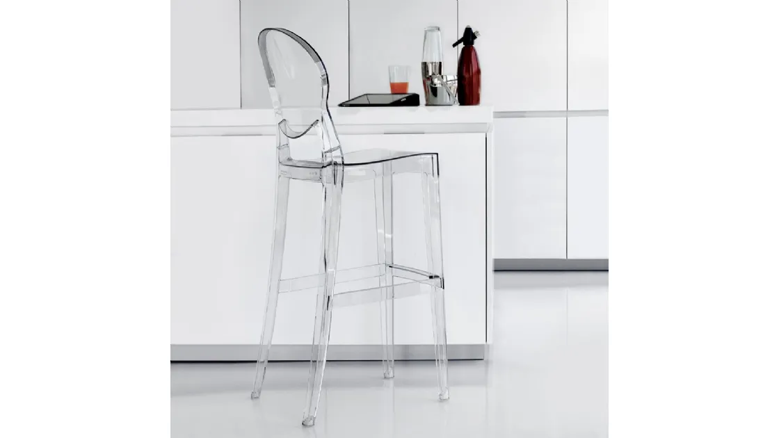 Sgabello Ink Stool 74 in policarbonato trasparente di La Seggiola