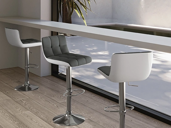 Sgabello regolabile Kurt in ecopelle di Stones