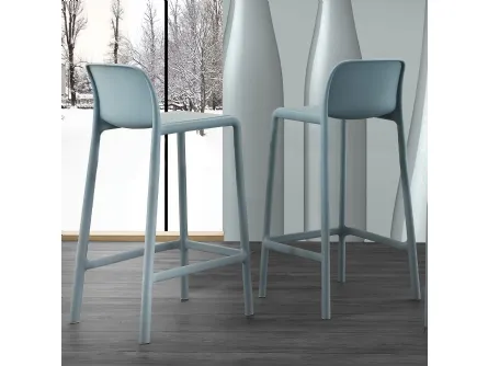 Sgabello River Stool 76 in resina rinforzata con fiberglass di La Seggiola