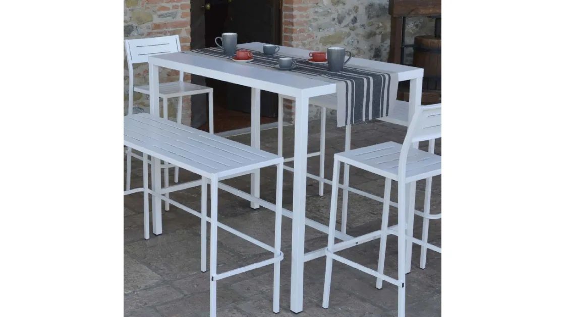 Tavolo Out Metal Tavolo Snack in acciaio zincato e verniciato di La Seggiola