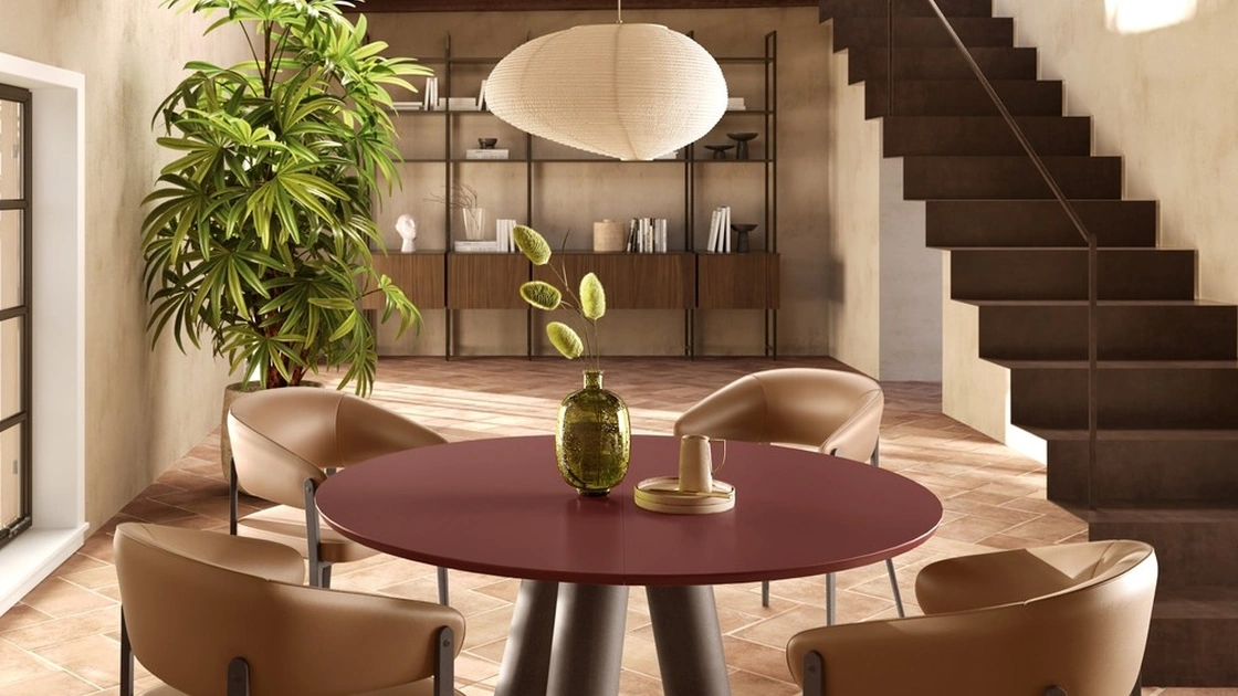 Tavolo rotondo in legno laccato Singapore di Scavolini
