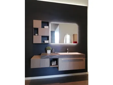 MOBILE BAGNO ARBI COMPOSIZIONE ESPOSTA CON PIANO IN HPL E LAVABO INTEGRATO