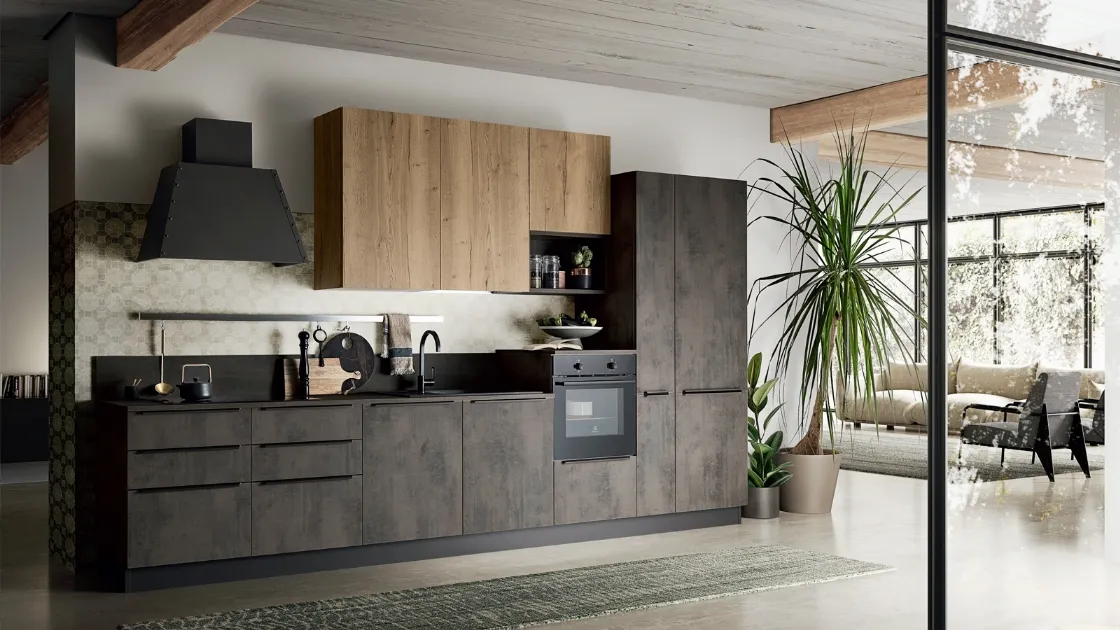 Cucina Moderna in linea effetto cemento Easy 021 di Ar-due
