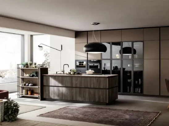 Cucina Lab Old Oak Petrolio e Metal Bronzo di Arrex