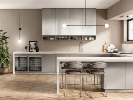 Cucina Moderna Boxi laccato Grigio titanio di Scavolini