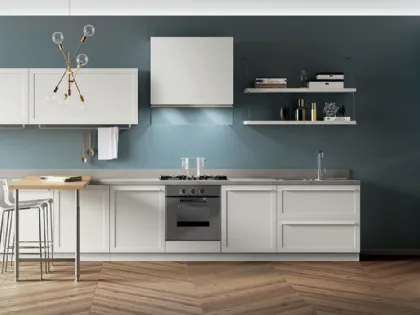 Cucina Moderna con penisola Carattere 15 Bianco Prestige di Scavolini
