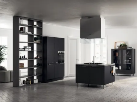 Cucina Moderna Carattere in laccato Nero Ardesia di Scavolini