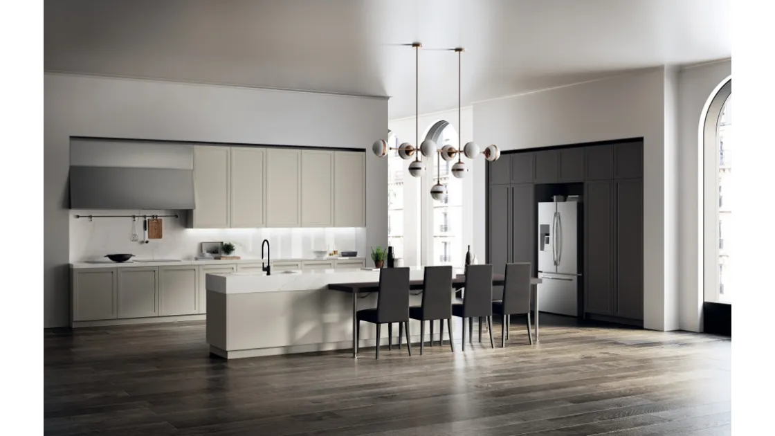 Cucina Moderna Carattere 10 laccato Tortora e Grigio Ferro di Scavolini