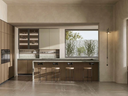 Cucina Moderna in rovere con penisola Daytona Sharing di Arrex