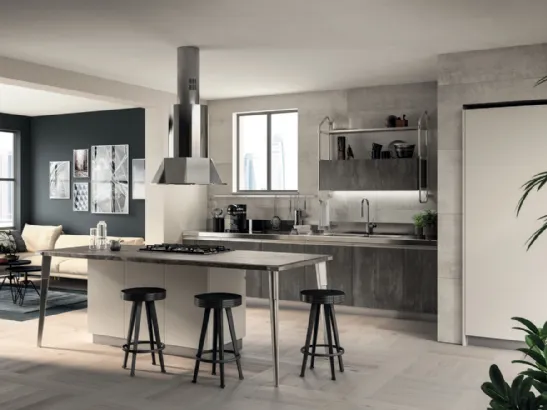 Cucina Moderna Diesel Open Workshop Concrete Harlem di Scavolini