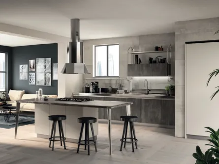 Cucina Moderna Diesel Open Workshop Concrete Harlem di Scavolini