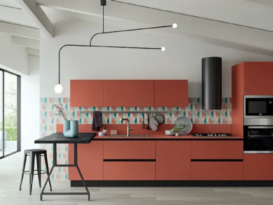 Cucina Moderna lineare in laccato opaco Easy 007 di Ar-due