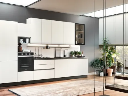 Cucina Moderna in laccato opaco lineare Easy 016 di Ar-due