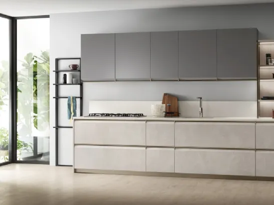 Cucina Moderna Formalia in Grigio Airone e Pietra Solar di Scavolini