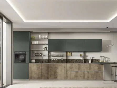 Cucina Moderna con penisola Loft 2|2 10 in Table Light e laccato di Arrex