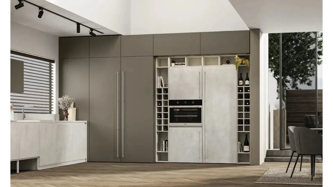 Cucina Moderna ad angolo Loft 2|2 11 in Oxide chiaro e laccato di Arrex