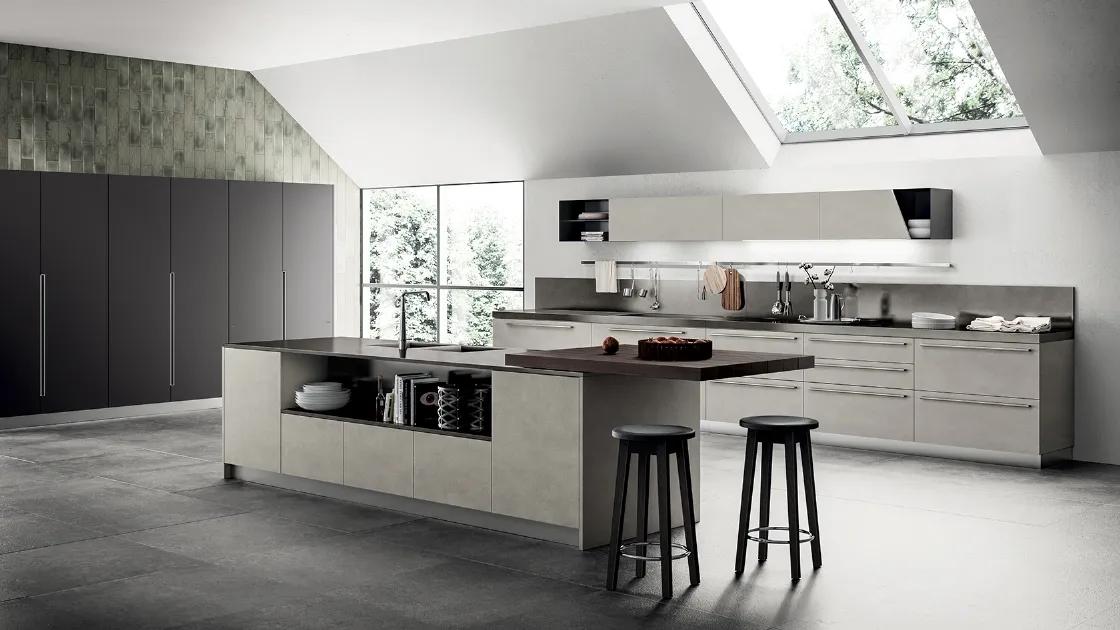 Cucina Moderna Mood 08 in Biomalta Argilla Lima di Scavolini