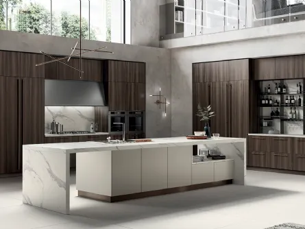 Cucina Moderna Mood in Noce Steady e laccato Tortora di Scavolini