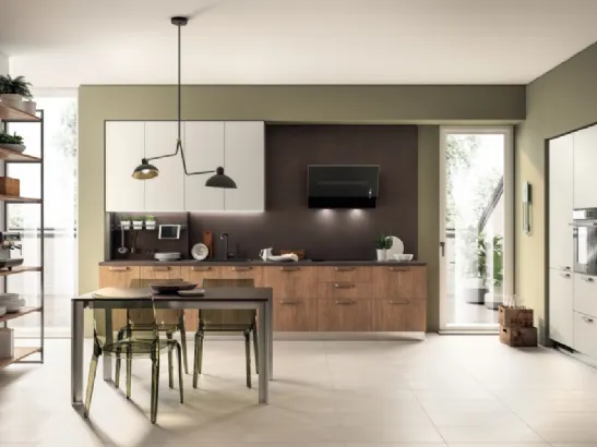 Cucina su misura Sax 07 in Rovere Land e decorativo Nebbia di Scavolini