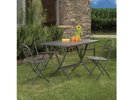 Tavolo da giardino Folding Table in acciaio zincato e verniciato poliestere per esterni di La Seggiola