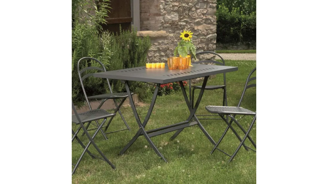 Tavolo da giardino Folding Table in acciaio zincato di La Seggiola